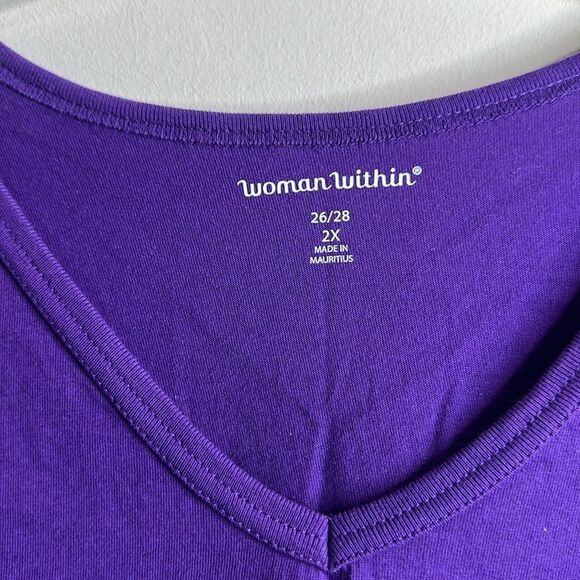 Woman Within Deep Purple Tunic Top Size 26/28 - Picture 4 of 6